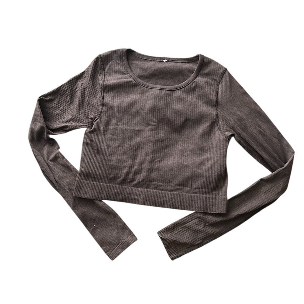 Lululemon Ebb to Street Long Sleeve  Crop Top SZ 8 - Picture 2 of 6
